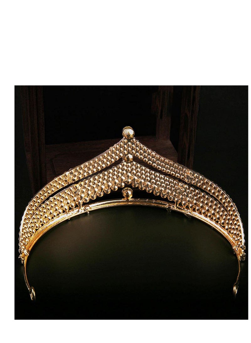 SYOSI Tiara Crown, Crystal Birthday Crown, Queen Crown, Baroque Wedding Crown, Gold Crystal Bride Tiara, Bridal Headpieces Rhinestone Hair Accessories for Women Girls Party Pageant (Gold) - Image 5