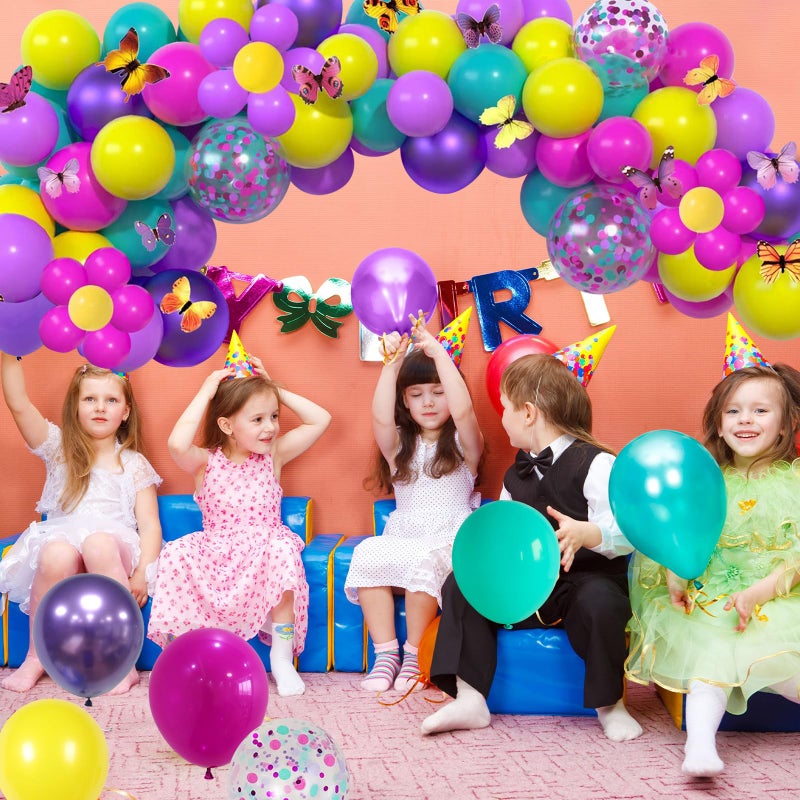 Togvu Pink Blue Purple Balloon, 60 Pcs 12 Inches Hot Pink Metallic Purple Teal Yellow Balloons Confetti Balloons for Kids Magic Theme Birthday Decoration Baby Shower Engagement Party Supplies - Image 4