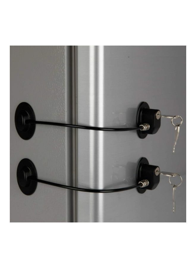 XiuWoo 2 Pack Refrigerator Door Locks With Four Keys Black - Image 1