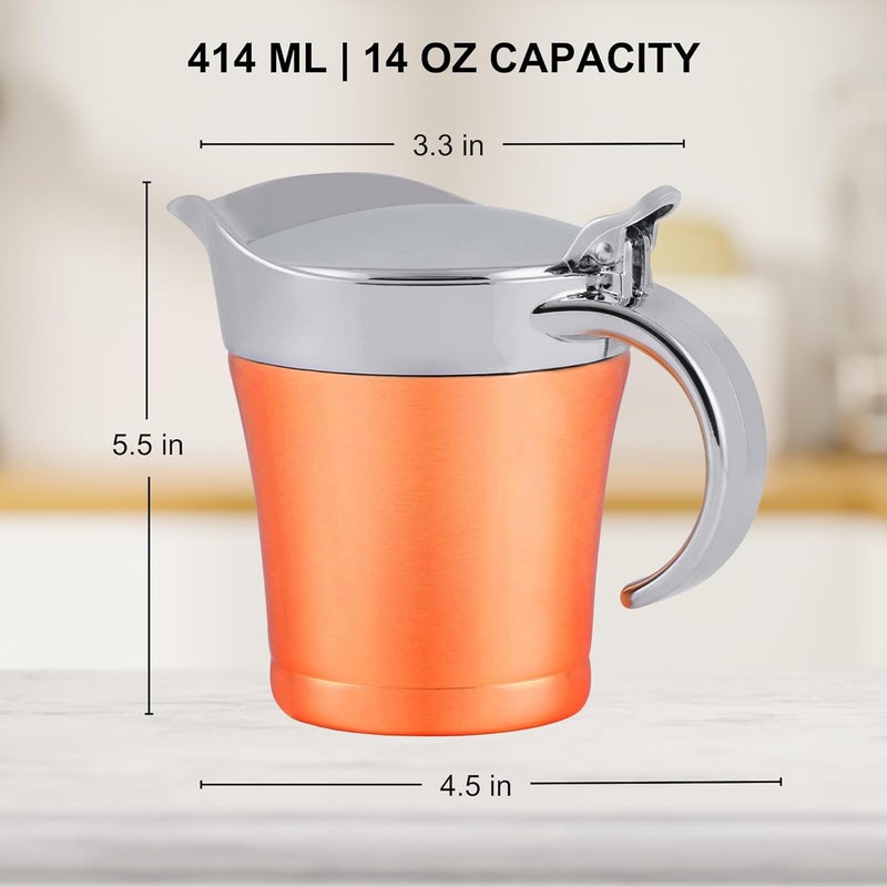 Ovente OVENTE 14 Ounce Double Insulated Stainless Steel Gravy Boat with Hinged Lid Ideal for Serving Cream or Salad Dressing at Family Dinner Thanksgiving and Christmas Copper GB4541CO  - Image 5