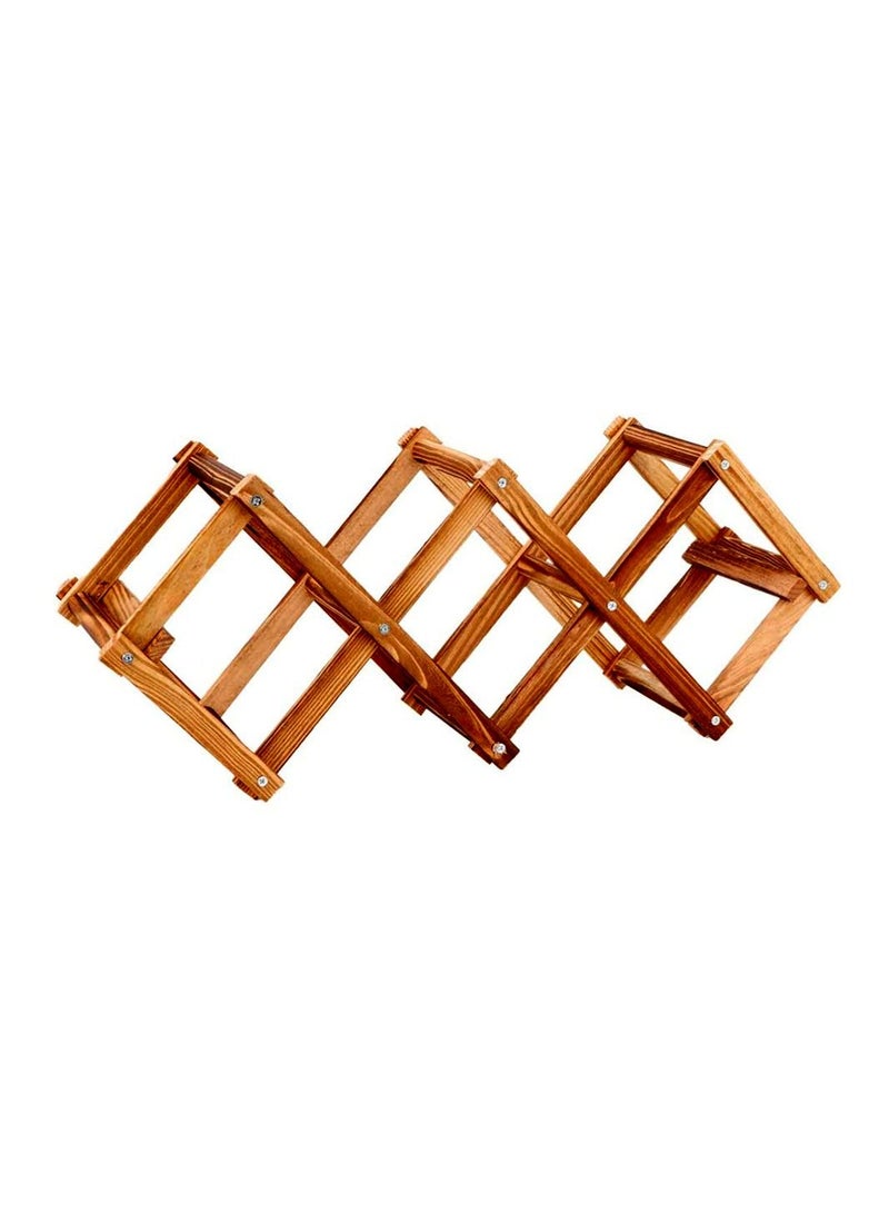 FFD Foldable Wooden Wine Rack Free Standing Countertop 5 Bottles Capacity Wine Holder Folding Wood Bottle Storage Rack Display Shelves For Home Kitchen Bar Cabinet Pantry  - Image 1
