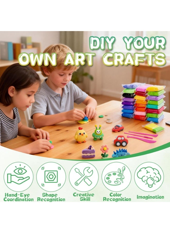 Air Dry Clay - 36 Colors Modeling Clay for Kids, Boys and Girls, Air Dry Clay Bulk Kit for Adults with 3 Sculpting Tools and Instructions, Safe, Non-Toxic, DIY Model Magic Clay Gifts Kids Toys - Image 5
