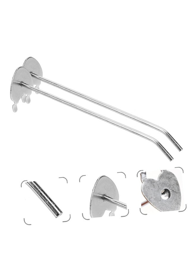 Pegboard Hooks-12-Pack 3-Inch and 4-Inch Hook pegboard Shelf peg Boards for Walls pegboard Hook for Store Utility Hooks Metal Heavy Duty pegboard Hanger Bracket Trinkets Stainless Steel - Image 1