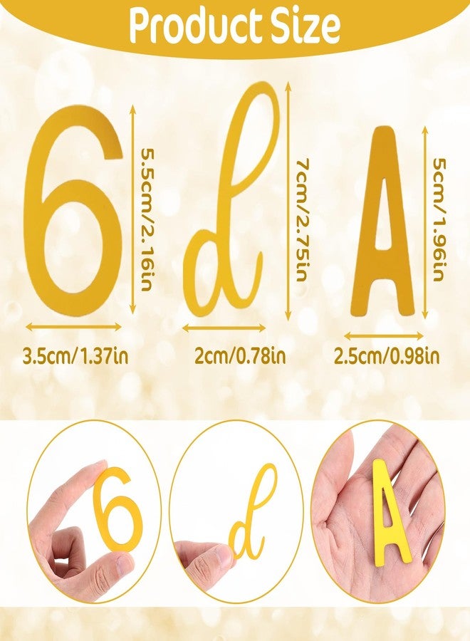 Qulkws 124 PCS Gold 0-9 Number Cakes Toppers, Custom Name Cake Topper Acrylic Letters, Acrylic Alphanumeric Cake Topper with A-Z Letter Cakes Decoration Pick for Wedding Birthday Party - Image 2