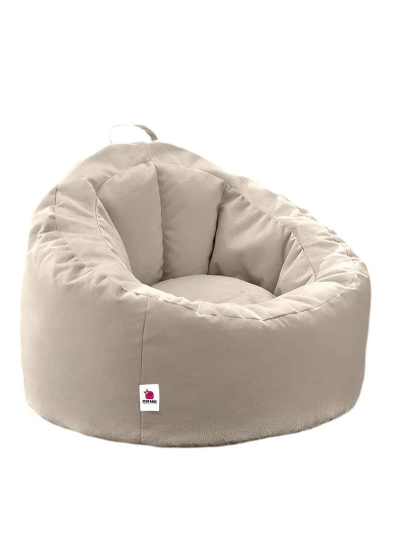 Star Bags - Bean Bags Bean Bag Chair Comfy - From Star Bags - 100*75cm - Beige - Velvet Fabric - Image 2