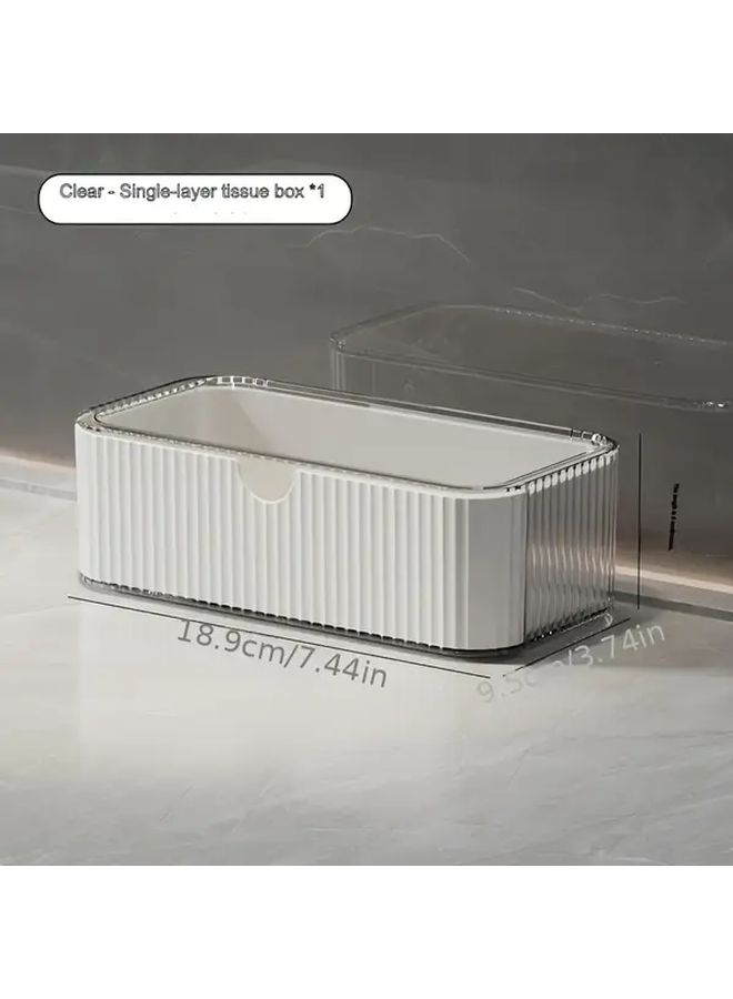 White And Transparent Drawer Box Bathroom Organizer With Compartments for Countertop Vanity Skincare And Makeup Storage Space Saving Cabinet Organizer Easy To Clean No Installation Needed Modern Minimalist Design - Image 3
