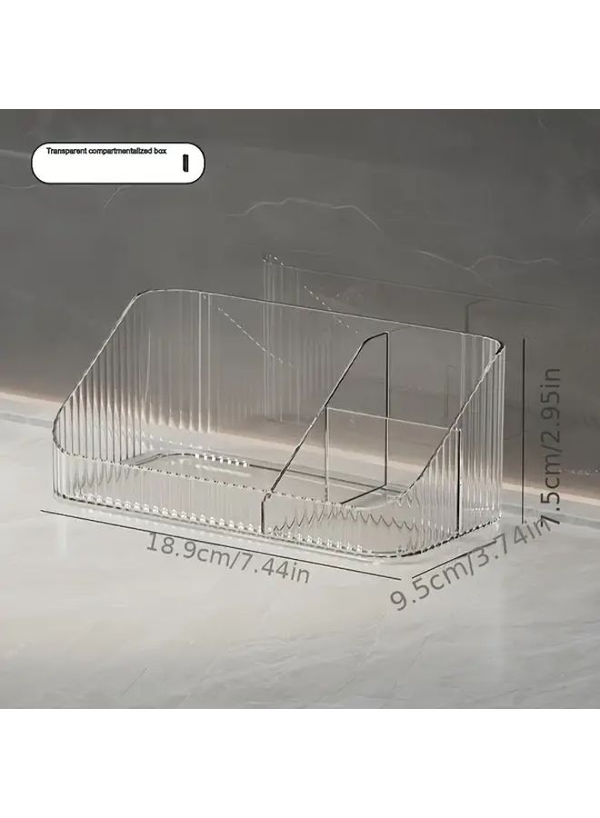 White And Transparent Drawer Box Bathroom Organizer With Compartments for Countertop Vanity Skincare And Makeup Storage Space Saving Cabinet Organizer Easy To Clean No Installation Needed Modern Minimalist Design - Image 4