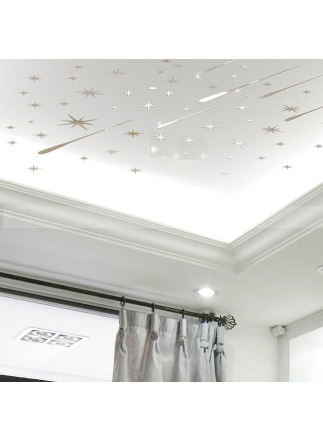 نيبمينينت ملصق جداري فني عاكس بتصميم سيل من النيازك والنجوم. فضي - Image 3