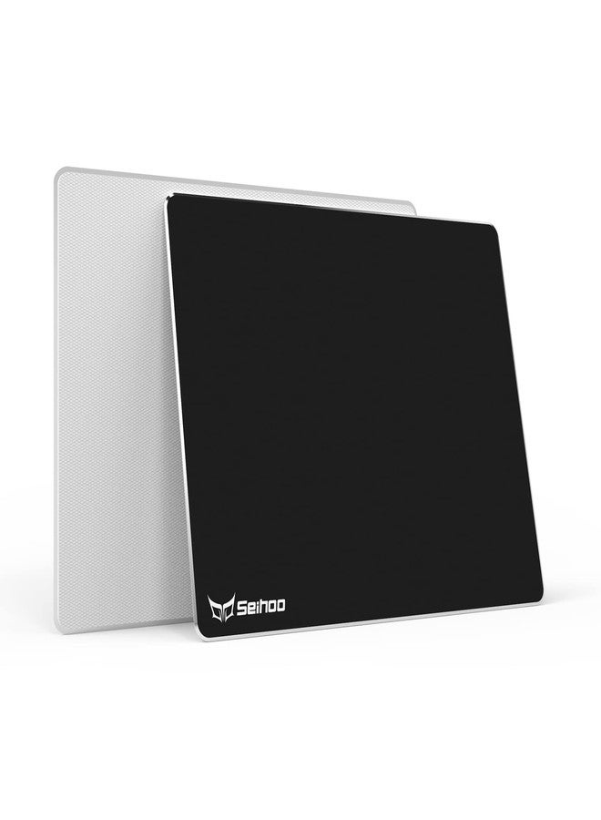 سيهو لوحة ماوس معدنية من الألومنيوم من سيهو، صلبة ممتازة، ذات وجهين، مقاومة للماء، فائقة النعومة، لوازم مكتبية، لوحة ماوس سريعة ودقيقة للتحكم في المكتب والألعاب على الكمبيوتر المحمول (أسود، 9.45 × 7.87 بوصة) - Image 1