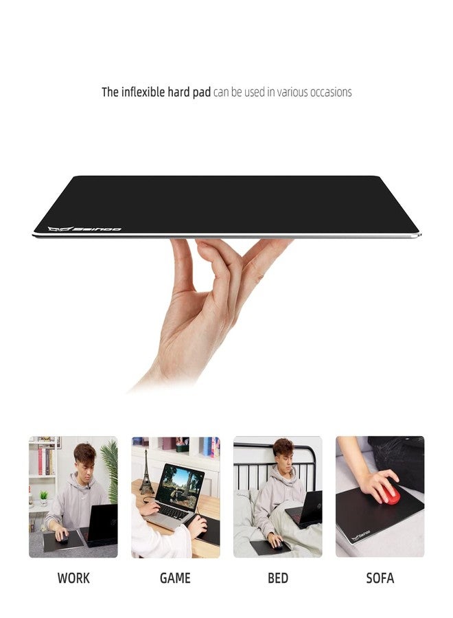 سيهو لوحة ماوس معدنية من الألومنيوم من سيهو، صلبة ممتازة، ذات وجهين، مقاومة للماء، فائقة النعومة، لوازم مكتبية، لوحة ماوس سريعة ودقيقة للتحكم في المكتب والألعاب على الكمبيوتر المحمول (أسود، 9.45 × 7.87 بوصة) - Image 5