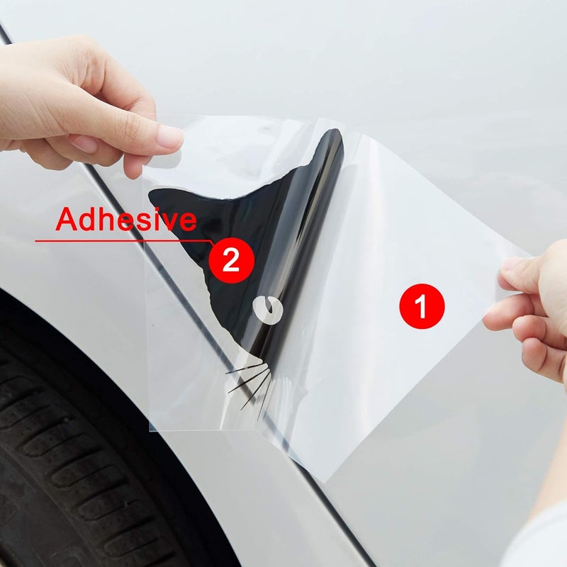 ARS 2PCS 6.1'' Cat Peeking Car Stickers Cat Watching Vinyl Reflective Decals Waterproof Funny Self-Adhesive for Car Window Bumper Laptop Motorcycle (Black) - Image 5