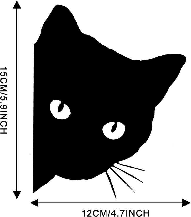 ARS 2PCS 6.1'' Cat Peeking Car Stickers Cat Watching Vinyl Reflective Decals Waterproof Funny Self-Adhesive for Car Window Bumper Laptop Motorcycle (Black) - Image 3
