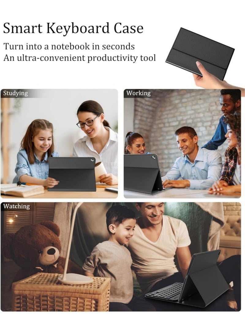 Aookay [3 in 1] Arabic and English Keyboard Case for Samsung Galaxy Tab S10 Ultra/S9 Ultra/S8 Ultra Case with Bluetooth Mouse, Lightweight Cover with Detachable Bluetooth Touch Keyboard (Black) - Image 5