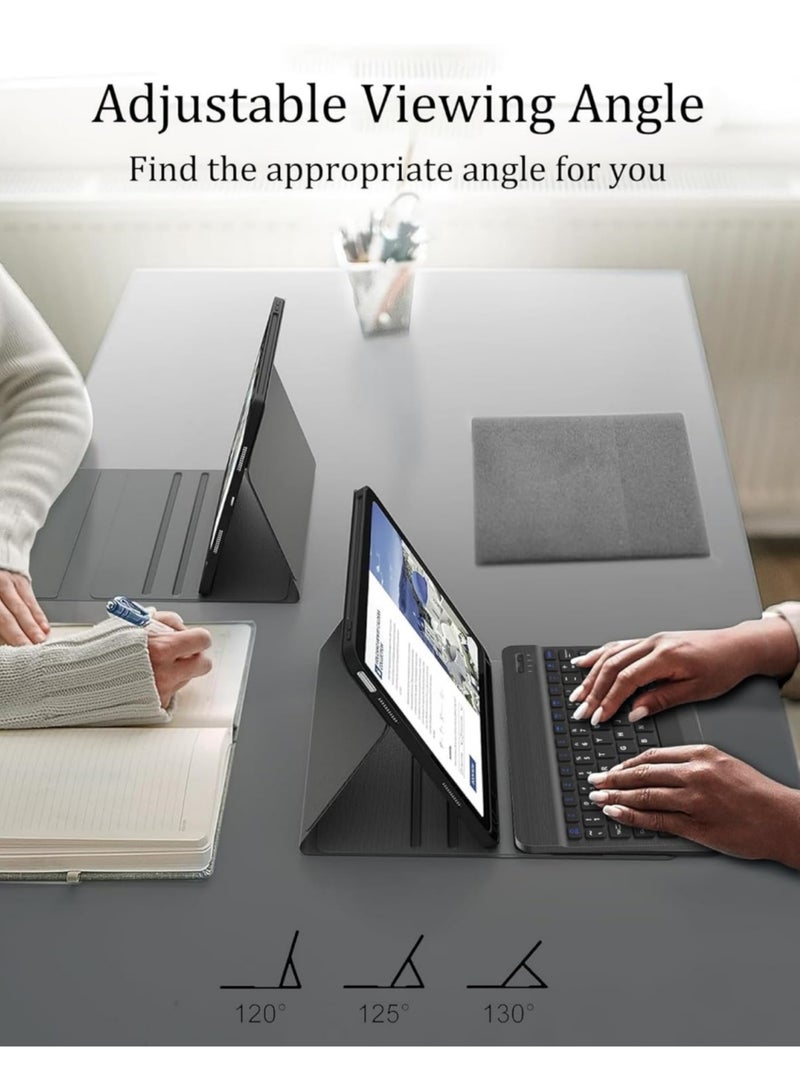 Aookay [3 in 1] Arabic and English Keyboard Case for Samsung Galaxy Tab S10 Ultra/S9 Ultra/S8 Ultra Case with Bluetooth Mouse, Lightweight Cover with Detachable Bluetooth Touch Keyboard (Black) - Image 4