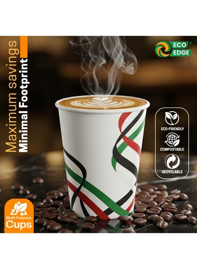 EcoEdge 8 Oz Disposable Heavy-Duty Party Paper Cups (Pack of 25) | For Tea, Coffee, Smoothies, Iced Beverages | Leakproof, Versatile, Sturdy | Elegant Plastic Free Drinking Cups | 100% Eco Friendly - Image 5