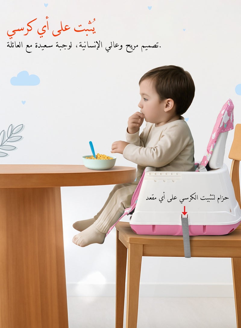 BAYBEE 7 In 1 Nuvella Convertible Baby High Chair For Kids With Adjustable Height And Footrest Baby Chair Toddler Feeding Chair Booster Seat With Food Tray, Wheels &  Safety Belt Kids High Chair For Baby Toddlers 6 Months To 4 Years Pink - Image 4