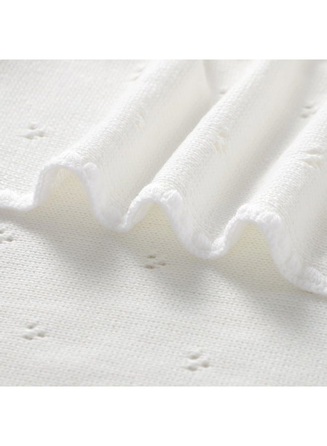Wugugu Baby Blanket Knit Ultra Soft Swaddle Receiving Blankets for Boys & Girls Cotton Knitted Newborn Infant Toddler Nursery Crib 30 x 40 Inch - Image 5