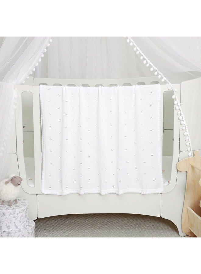 Wugugu Baby Blanket Knit Ultra Soft Swaddle Receiving Blankets for Boys & Girls Cotton Knitted Newborn Infant Toddler Nursery Crib 30 x 40 Inch - Image 4