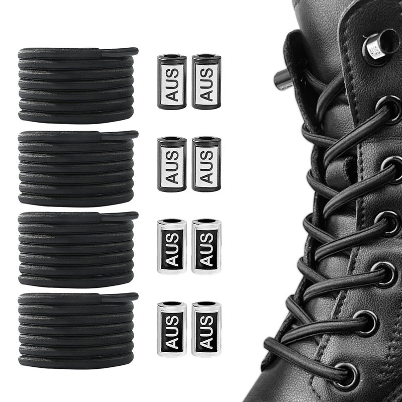 Yloko 2 Pairs No Tie Elastic Shoelaces - Black | Oval Tieless Shoe Laces | Stretch Shoe Strings For Adults & Kids Sneakers  Work Boots  Athletic Shoes - Image 1