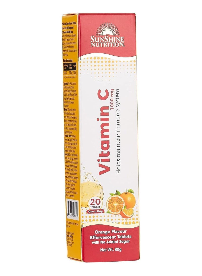 Sunshine Nutrition Effer Vitamin-C 1000 Mg Tablet Orange Flavor 20 Pcs