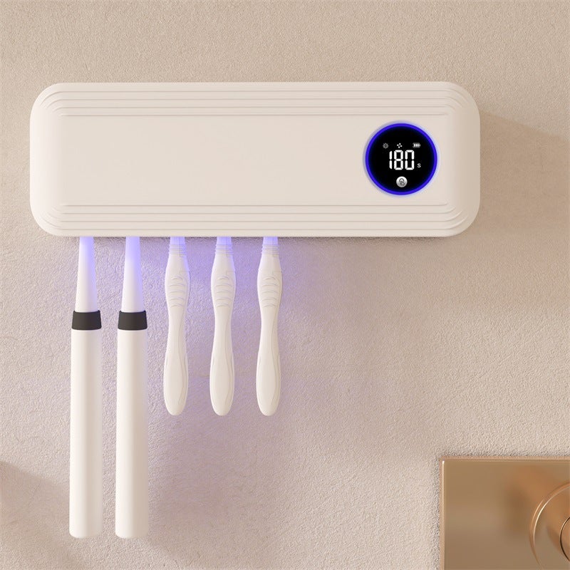 Toothbrush Sanitizer, UV Disinfection Box, Auto Flip Dryer Rack, Wall-mounted Bathroom Organizer - Image 2