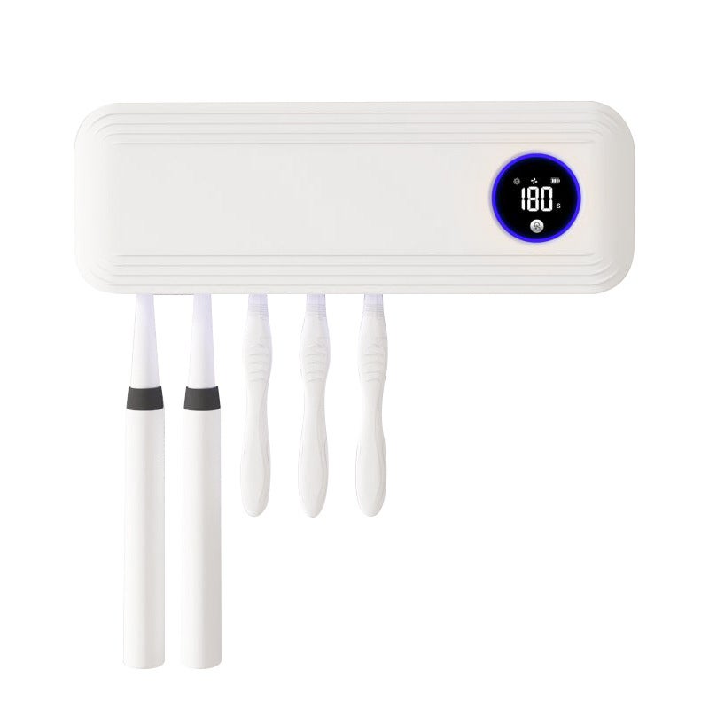 Toothbrush Sanitizer, UV Disinfection Box, Auto Flip Dryer Rack, Wall-mounted Bathroom Organizer - Image 1