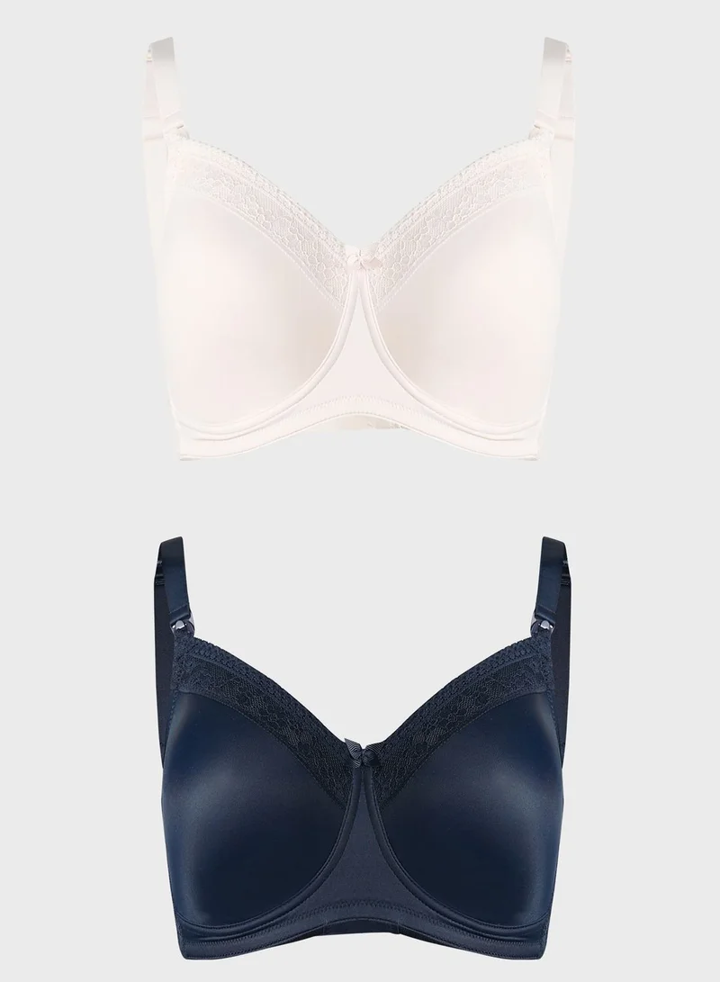 Marks & Spencer 2 Pack Maternity Lace Trim Nursing Bras
