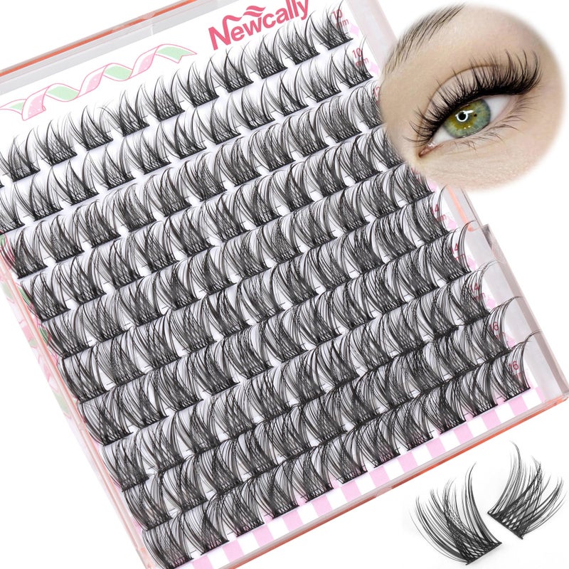 Newcally Lash Clusters Natural Lash Extension Wispy Eyelash Clusters C-curly DIY Eyelash Extension 10-16MM Individual Lashes Cluster Eyelash Extension by Newcally - Image 1