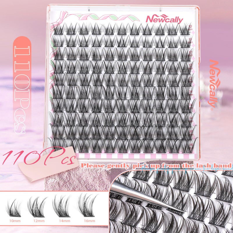 Newcally Lash Clusters Natural Lash Extension Wispy Eyelash Clusters C-curly DIY Eyelash Extension 10-16MM Individual Lashes Cluster Eyelash Extension by Newcally - Image 2