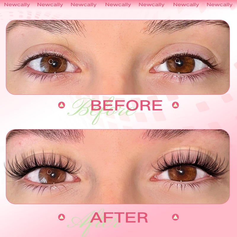 Newcally Lash Clusters Natural Lash Extension Wispy Eyelash Clusters C-curly DIY Eyelash Extension 10-16MM Individual Lashes Cluster Eyelash Extension by Newcally - Image 3
