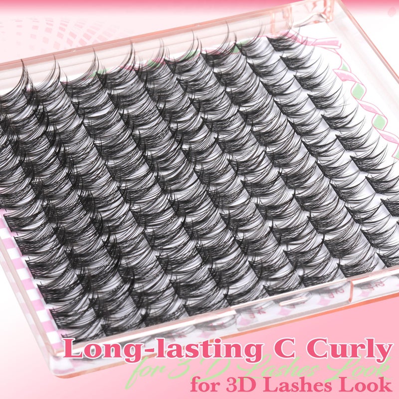 Newcally Lash Clusters Natural Lash Extension Wispy Eyelash Clusters C-curly DIY Eyelash Extension 10-16MM Individual Lashes Cluster Eyelash Extension by Newcally - Image 5