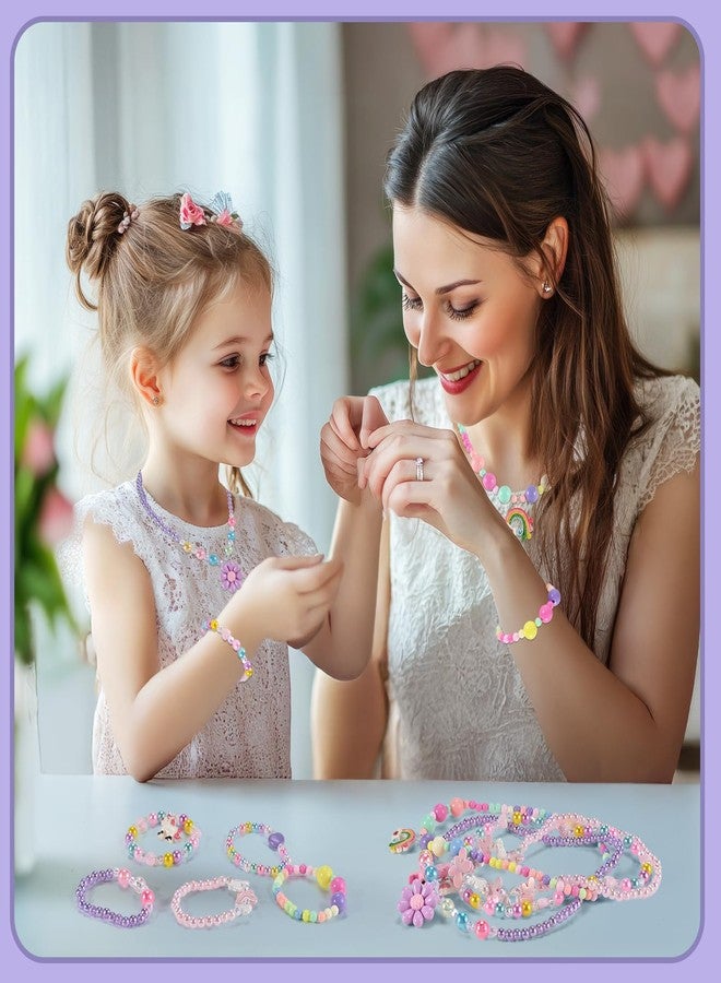 Faburo 10pcs Kids Jewelry for Girls -5 Necklaces, 5 Bracelets, Little Girls Jewelry Kids Mermaid Necklace for girls, Toddler Jewelrys Necklace Birthday Christmas Gift Age 3 4 6 8 - Image 2