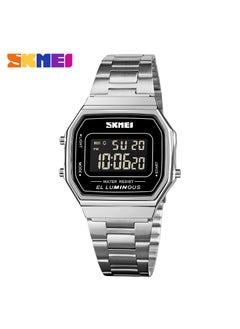 SKMEI Trendy SKMEI Hip Hop Metal Wristwatch Silver 