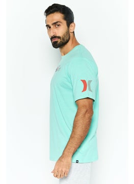 Hurley Men Sportswear Fit Short Sleeve Outdoor T Shirt, Mint Green  - Image 3