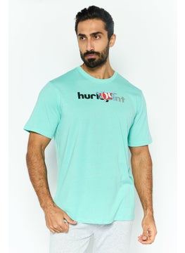 Hurley Men Sportswear Fit Short Sleeve Outdoor T Shirt, Mint Green  - Image 1