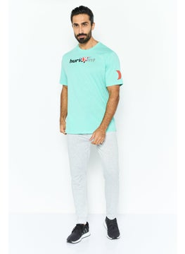 Hurley Men Sportswear Fit Short Sleeve Outdoor T Shirt, Mint Green  - Image 2