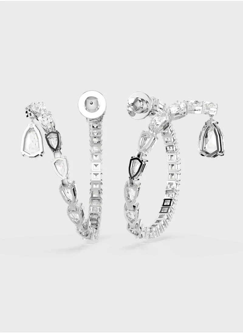 SWAROVSKI Matrix Stone Detail Hoop Earrings