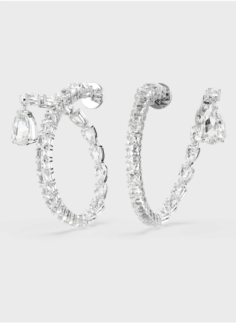 SWAROVSKI Matrix Stone Detail Hoop Earrings