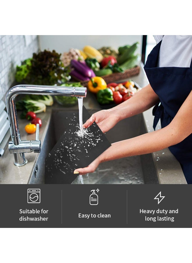 Chabeia 3 Pcs Oven Liners, for Bottom of Electric Gas Oven, Oven Liners BPA and PFOA Free, 40x50 cm Heavy Duty Non Stick Teflon Oven Mats, reusable for Toaster, Convection, Microwave Ovens Grills（Black） - Image 4