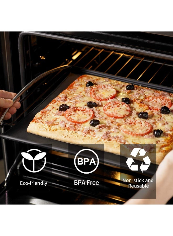 Chabeia 3 Pcs Oven Liners, for Bottom of Electric Gas Oven, Oven Liners BPA and PFOA Free, 40x50 cm Heavy Duty Non Stick Teflon Oven Mats, reusable for Toaster, Convection, Microwave Ovens Grills（Black） - Image 2