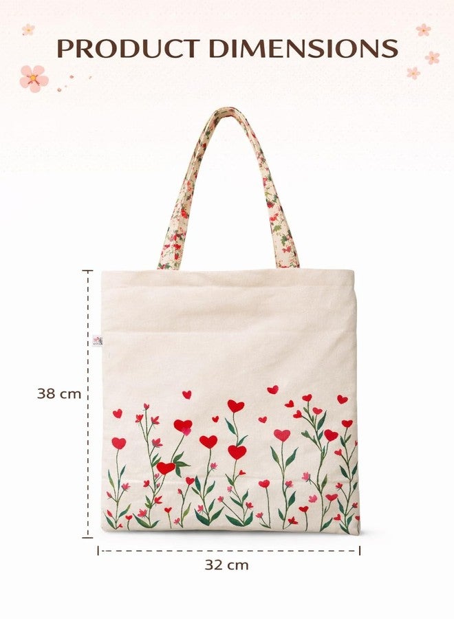 Amzgear Women Cotton Canvas Tote Bag Combo| Large Shoulder Bag for Shopping, Work & Travel | Reusable Grocery Handbag with Inner Pocket (Tote Bag & Clutch) - Image 5