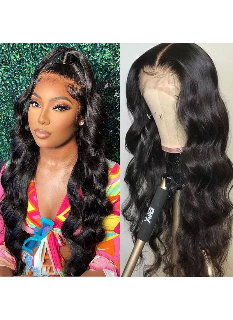 AUOCATTAIL - AUOCATTAIL 13x4 Long Body Wave HD Lace Front Wigs 26 Inch 150 Glueless Lace Front Wig with Baby Hair Density Pre Plucked Wig Human Hair Wigs For Women Natural Black - Image 1