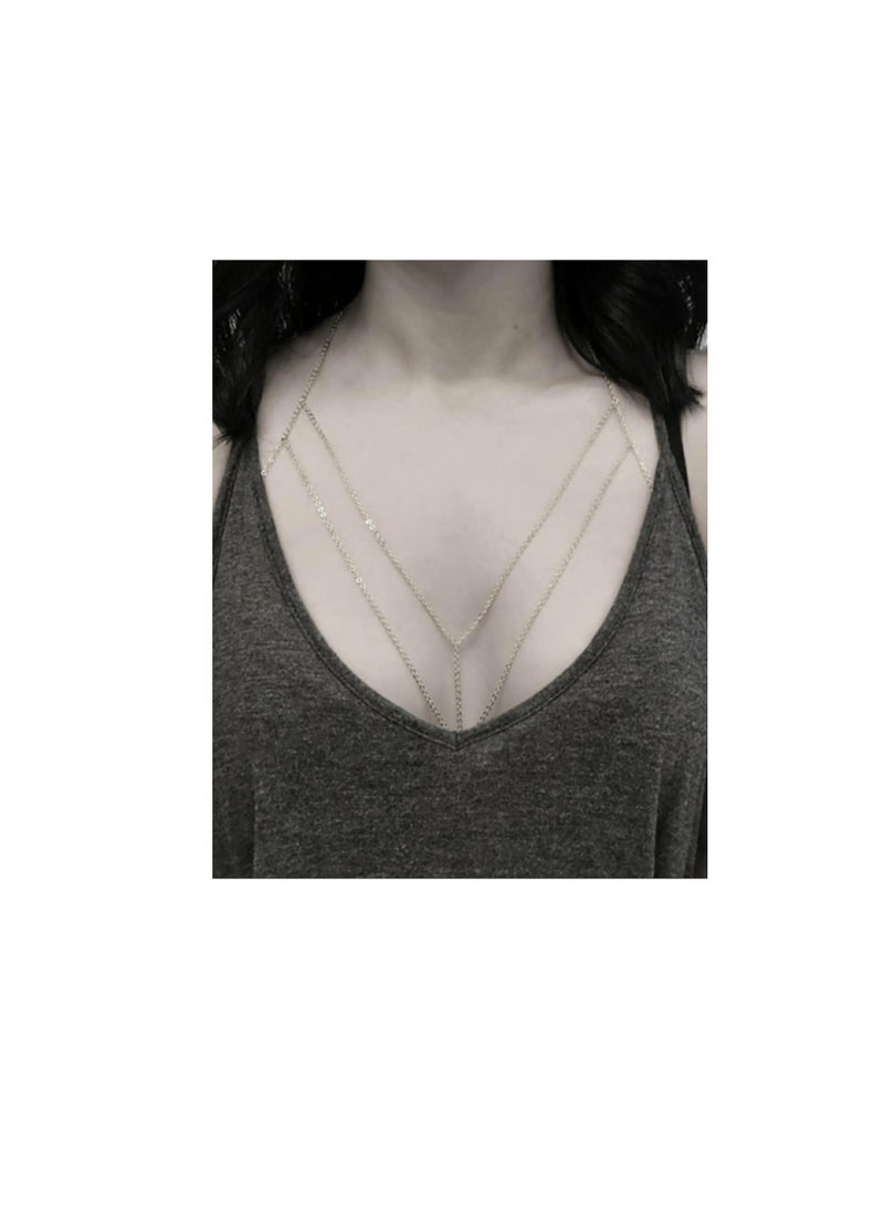 اكسوارات ار ايه سلسله بطن نسائي فضي شيك - يمكن التوسيع  - Image 1