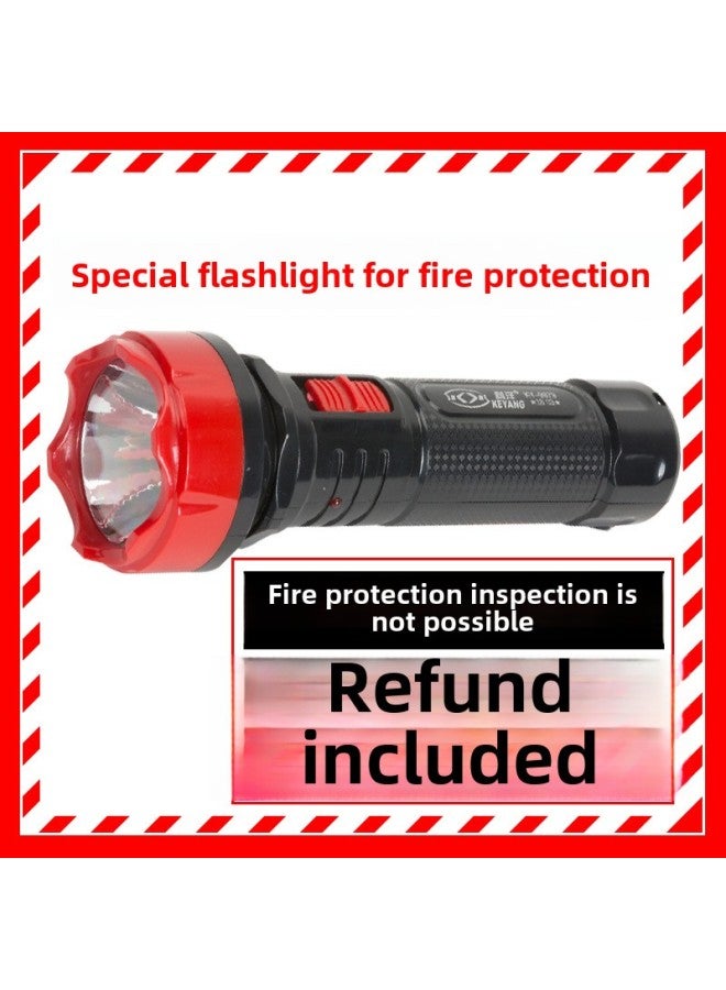 Fire Flashlight Special Light Flashlight For Fire Protection Hotel Guest Room Emergency Escape Flashlight For Factory-Product Specifications:Wall-mounted Upgrade Black (put Two No. 1 Batteries)  - Image 2