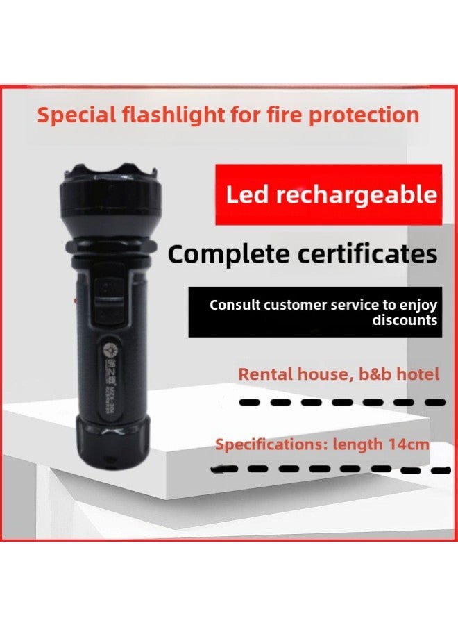 Fire Flashlight Special Light Flashlight For Fire Protection Hotel Guest Room Emergency Escape Flashlight For Factory-Product Specifications:Wall-mounted Upgrade Black (put Two No. 1 Batteries)  - Image 4