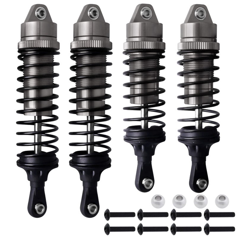 Hobbyfire Shocks Aluminum Threaded Absorber Damper Upgrades Parts Accessories for 1/10 Traxxas Slash 4x4 Rustler 4X4 VXL Stampede 4X4 Hoss 4X4 Replace 5862 (Gray) - Image 1