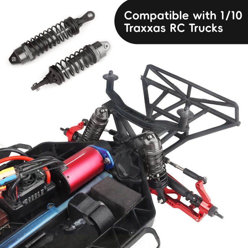 Hobbyfire Shocks Aluminum Threaded Absorber Damper Upgrades Parts Accessories for 1/10 Traxxas Slash 4x4 Rustler 4X4 VXL Stampede 4X4 Hoss 4X4 Replace 5862 (Gray) - Image 4