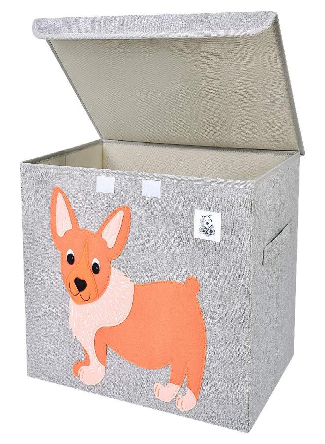 CLCROBD CLCROBD Foldable Large Kids Toy Chest with Flip-Top Lid, Collapsible Fabric Animal Toy Storage Organizer/Bin/Box/Basket/Trunk for Toddler, Children and Baby Nursery (Dog) - Image 4