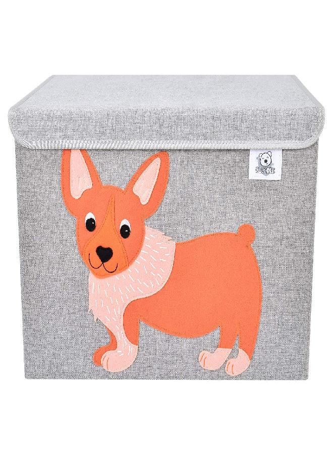 CLCROBD CLCROBD Foldable Large Kids Toy Chest with Flip-Top Lid, Collapsible Fabric Animal Toy Storage Organizer/Bin/Box/Basket/Trunk for Toddler, Children and Baby Nursery (Dog) - Image 2
