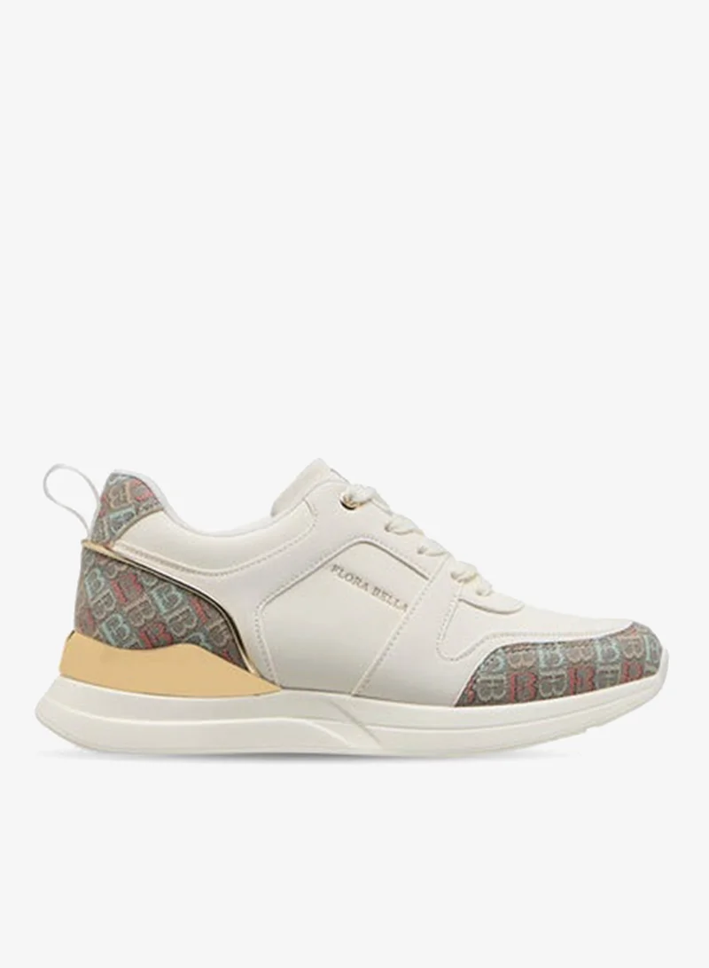 Women's Monogram Print Sneakers with Lace-Up Closure